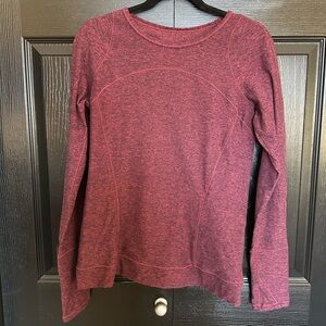 Lululemon Cypress Kiss Long Sleeve Top Heathered Star Ruby Black Size 10